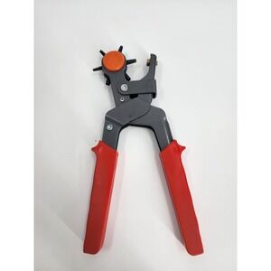 Heavy Duty Rotary Leather Hole Punch Tool 6 Size Red Handle Belt Watch Strap DIY